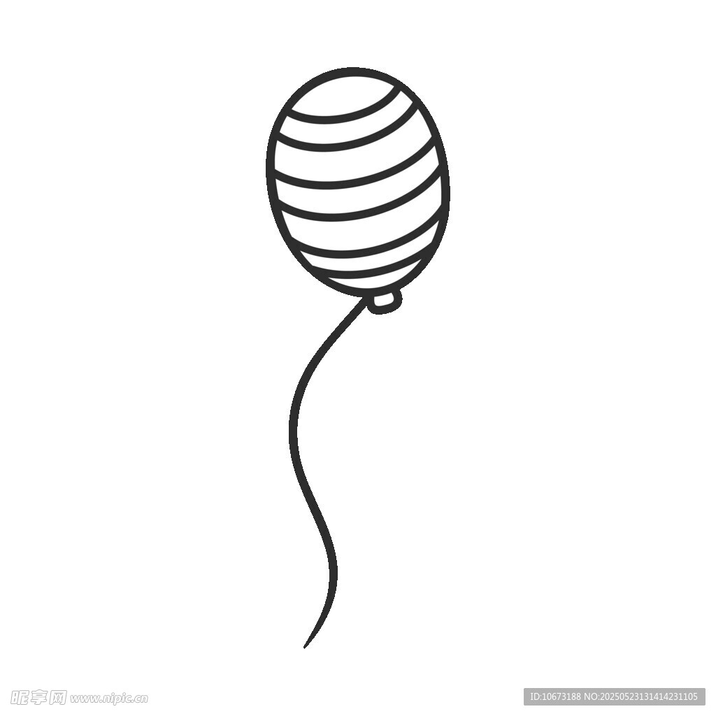 简约线条气球插画