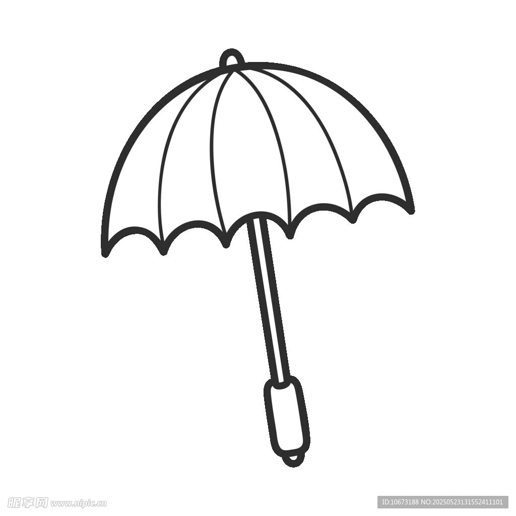 简约线条风手绘雨伞图案