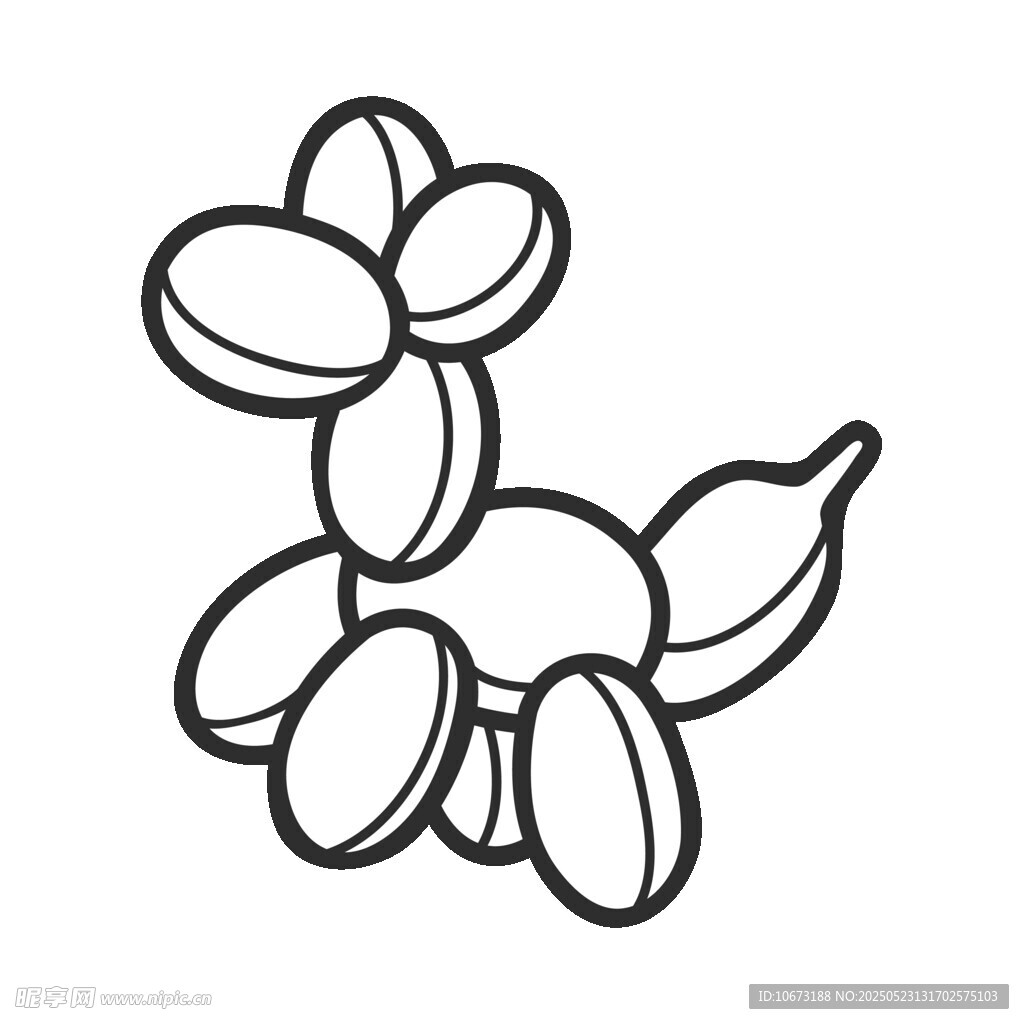 手绘花生简笔画形象
