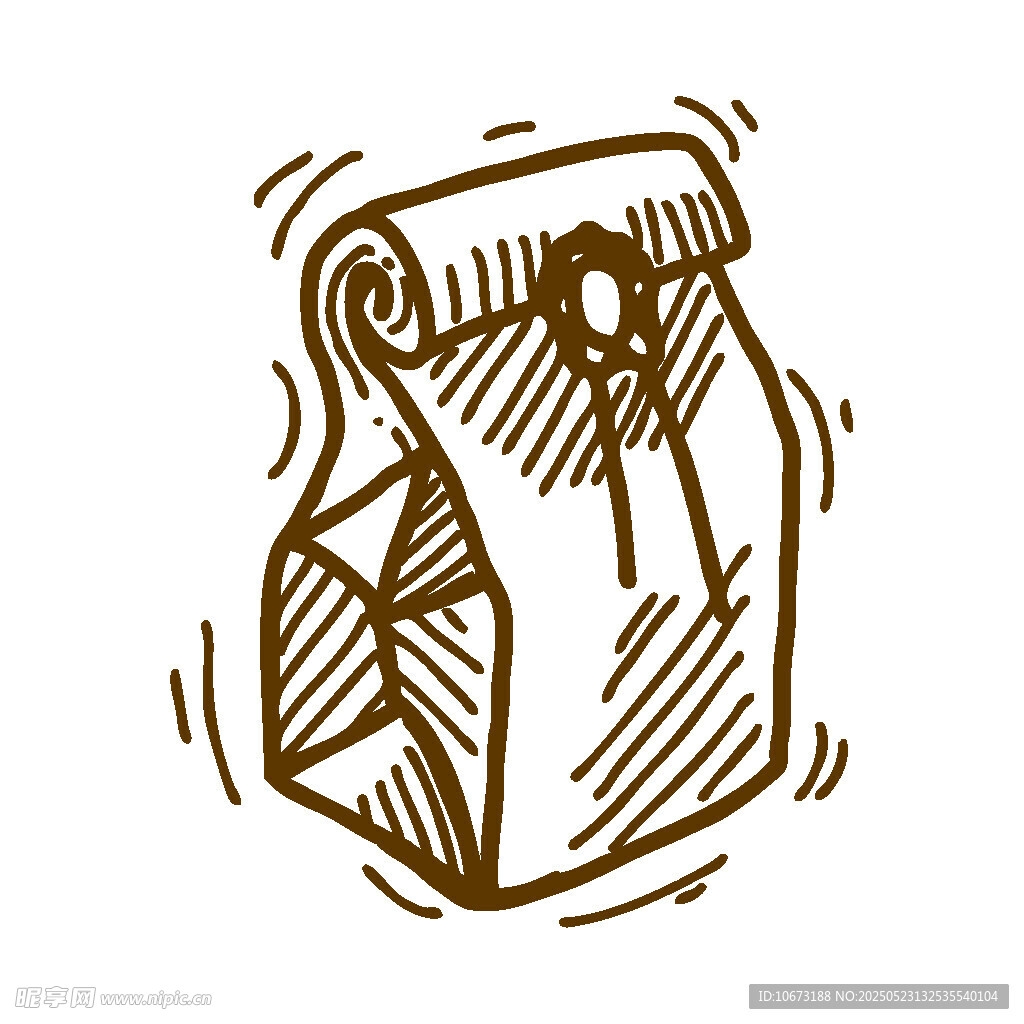 手绘牛皮纸袋插画