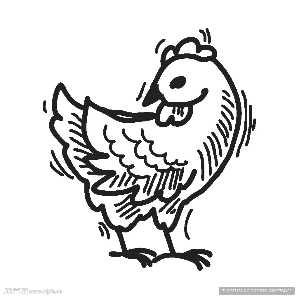 卡通母鸡形象插画