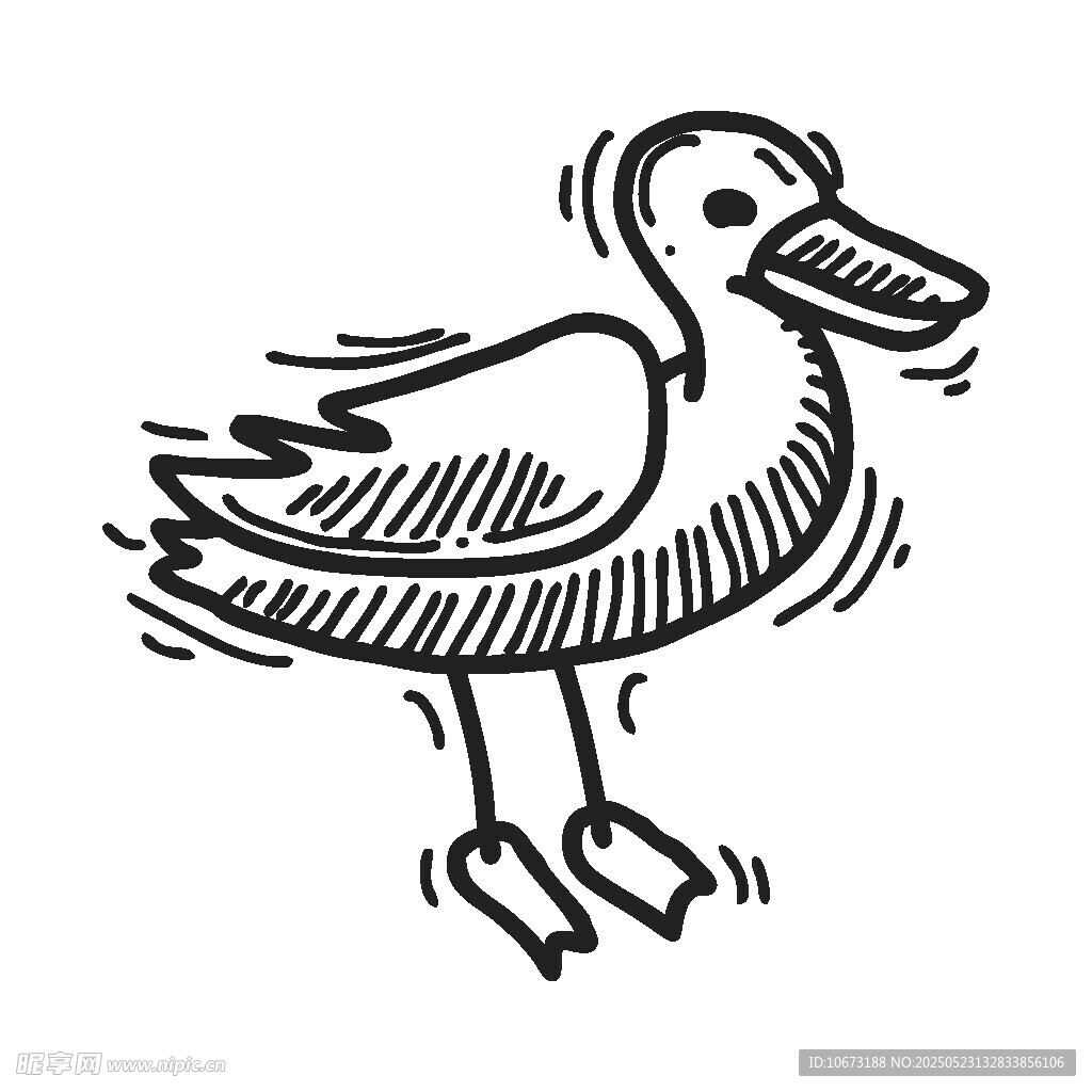 手绘鹈鹕简笔画形象