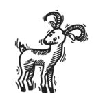 手绘山羊图案