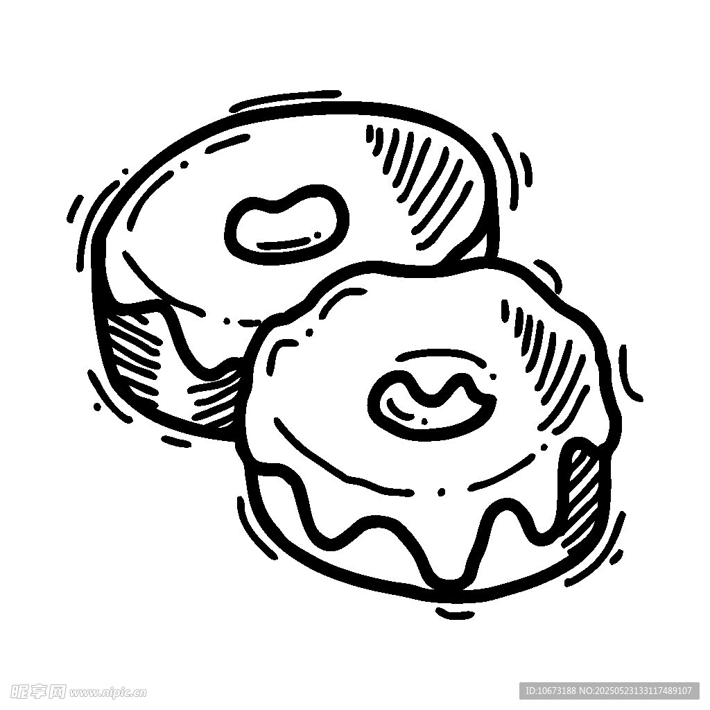 手绘甜甜圈插画