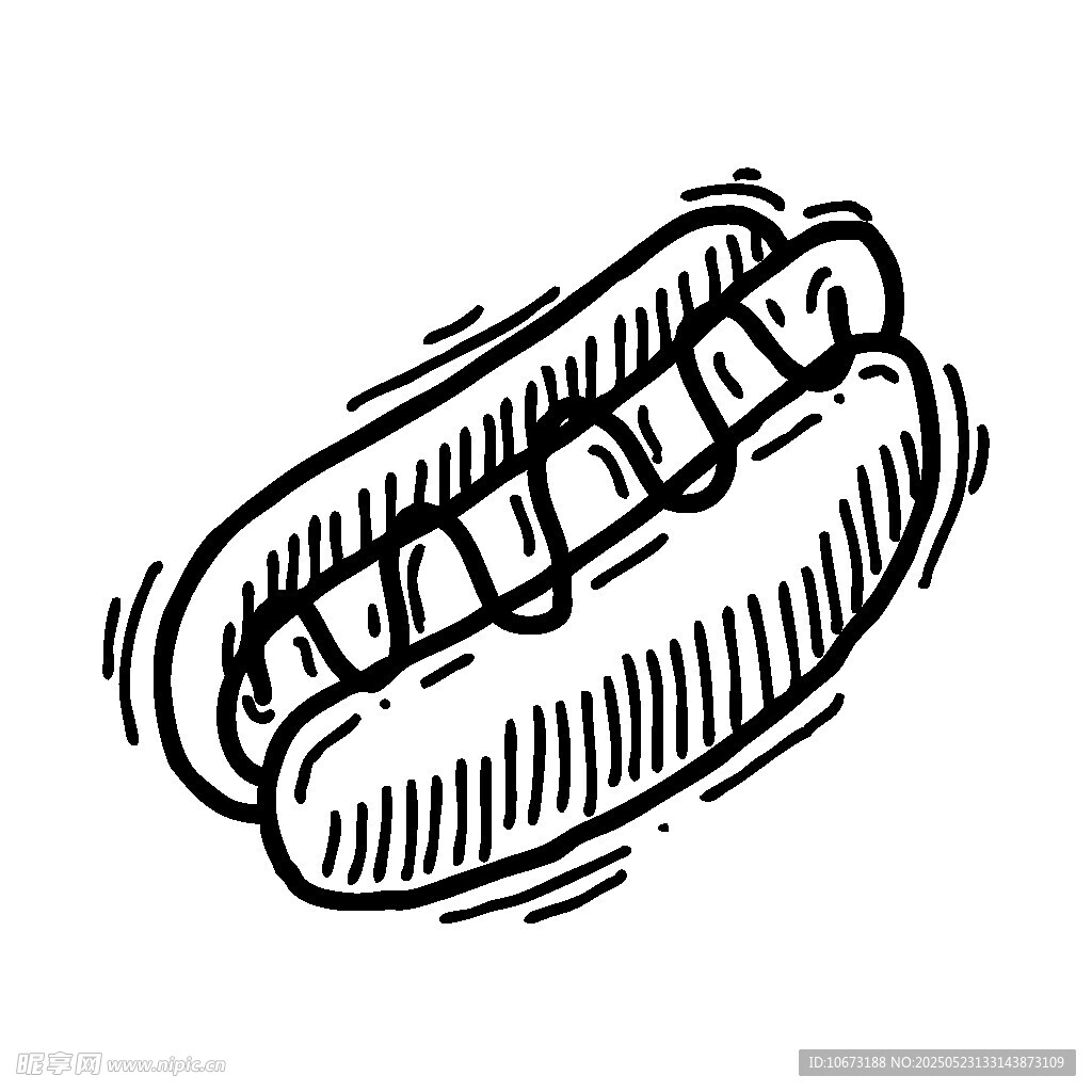 手绘热狗插画