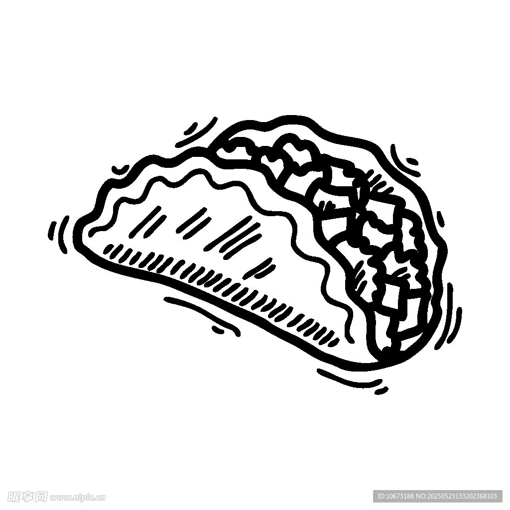 手绘美味饺子插画