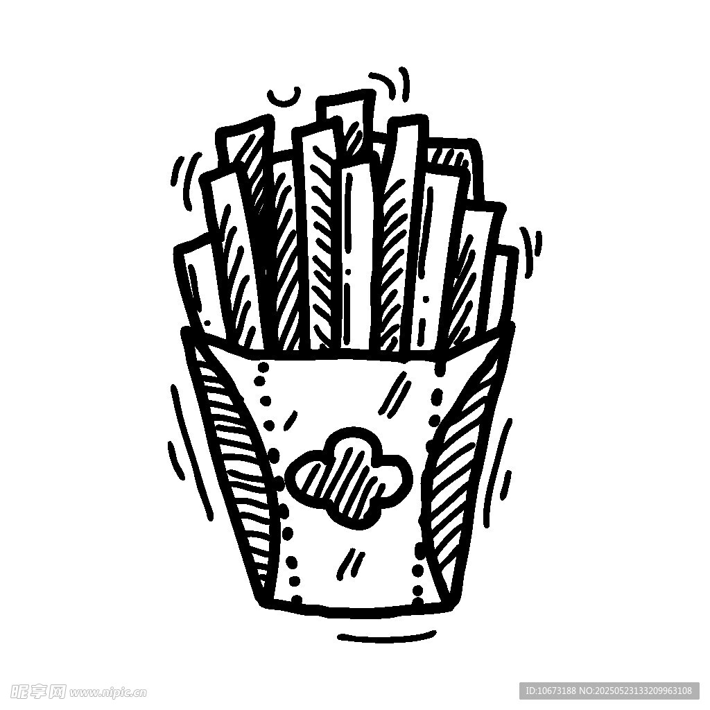 手绘薯条插画