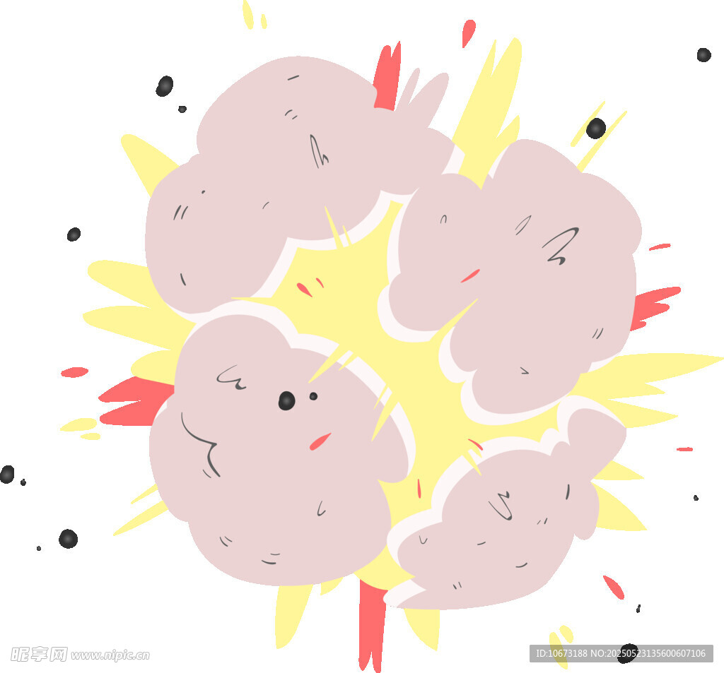 可爱云朵爆炸插画图案