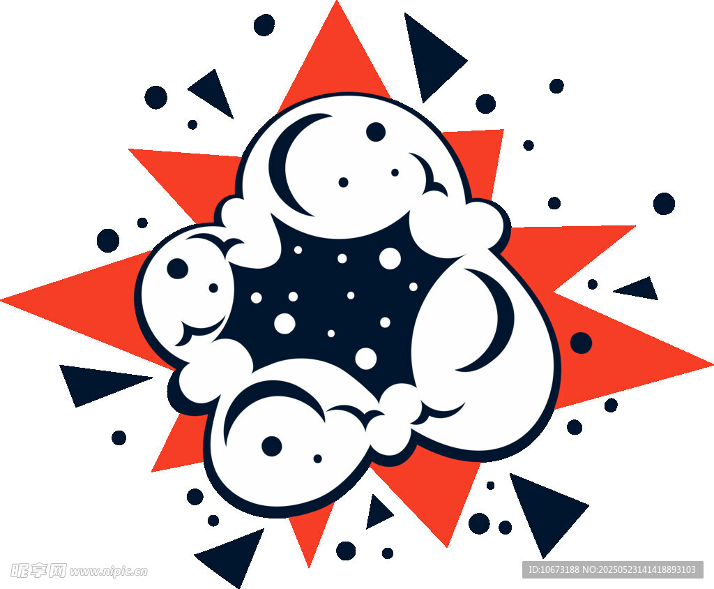 卡通云朵与星星图案设计