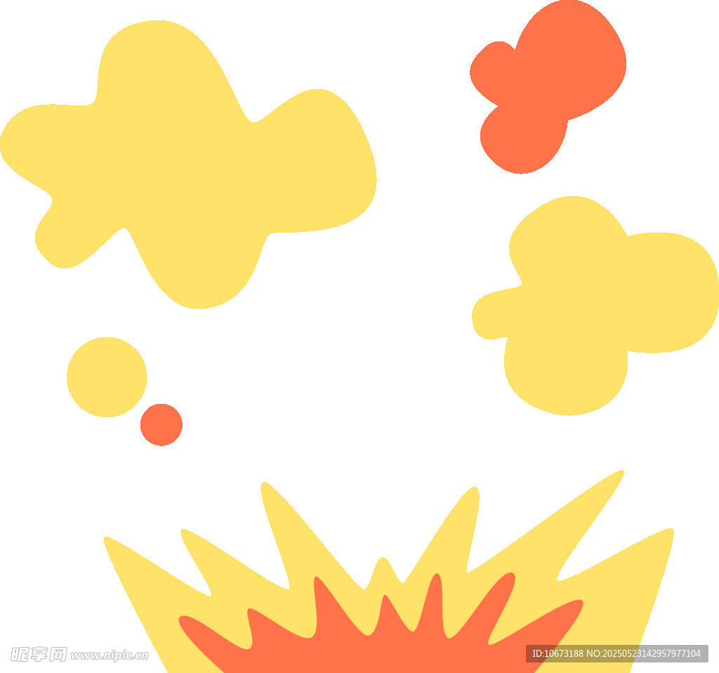 爆炸特效卡通云朵元素