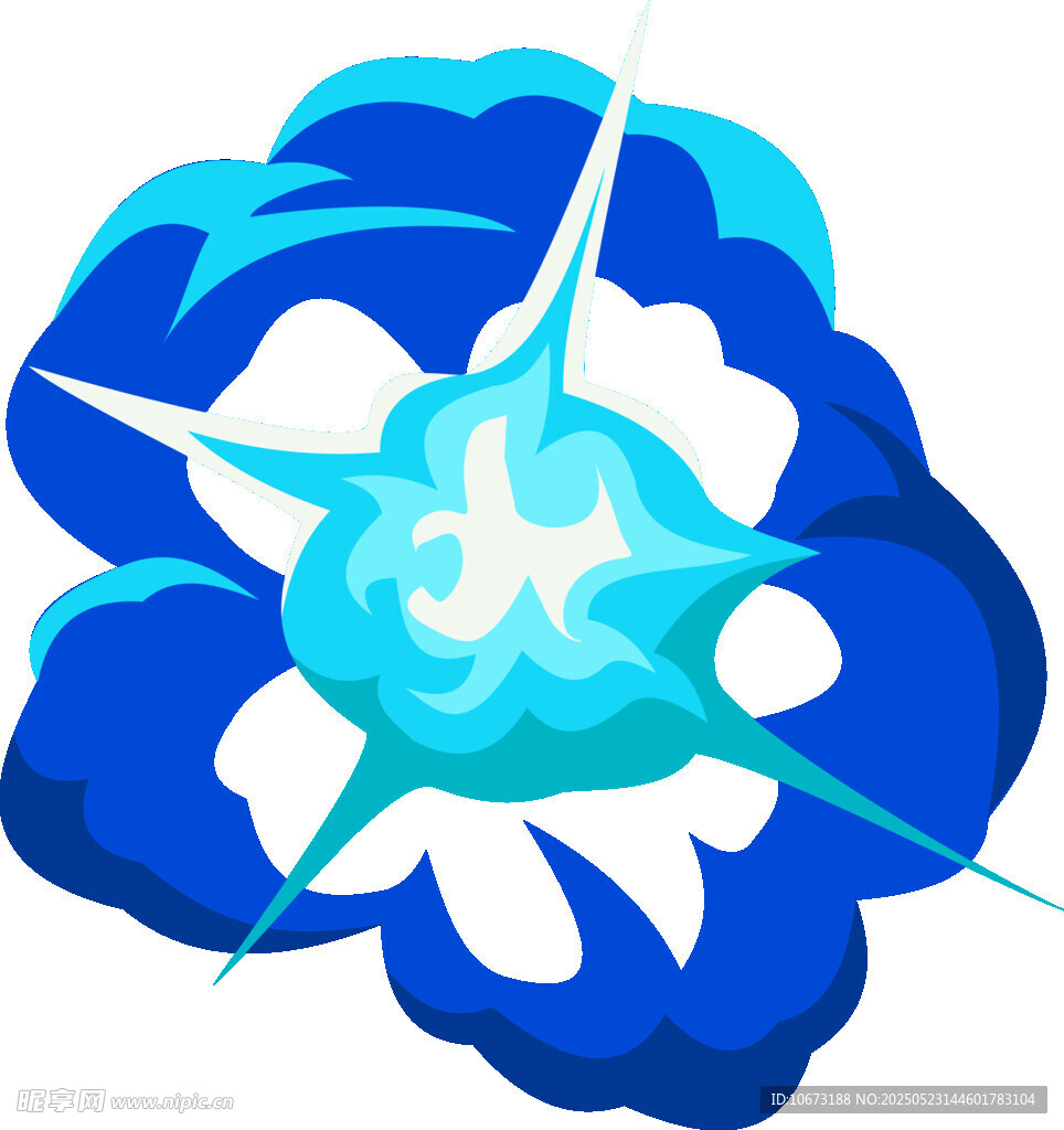 蓝色炫光花朵图案设计