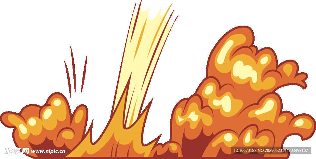 火山喷发场景插画