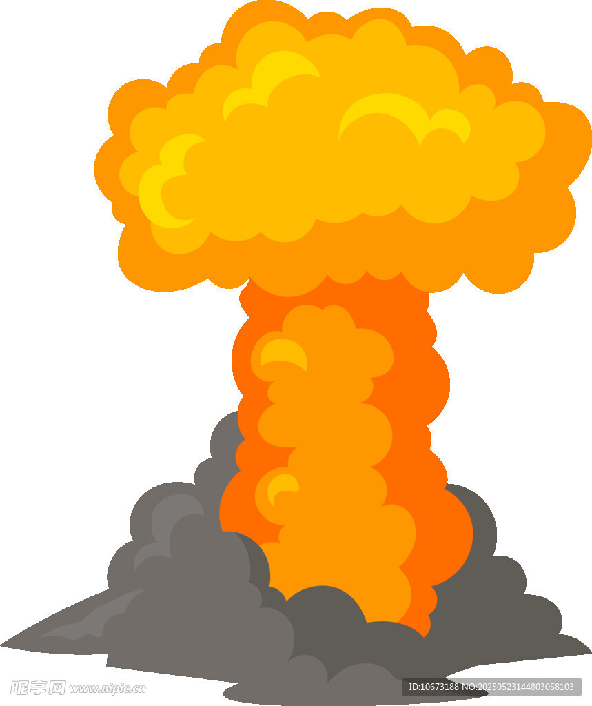 卡通风格核爆炸场景图