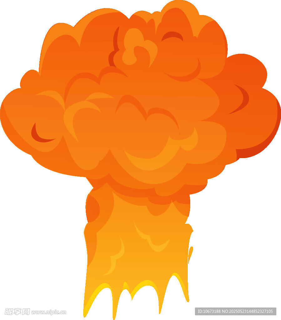 橙色爆炸云特效图