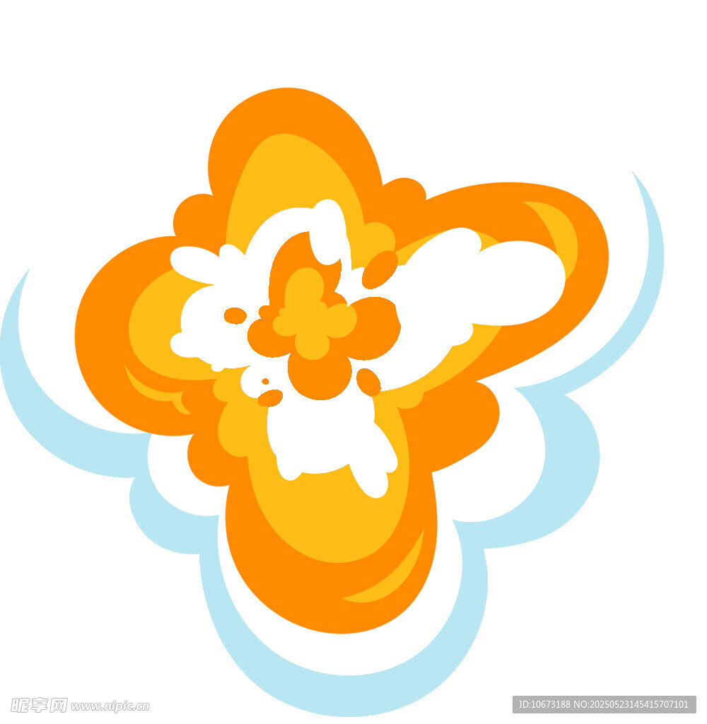 橙色花朵爆炸特效图案
