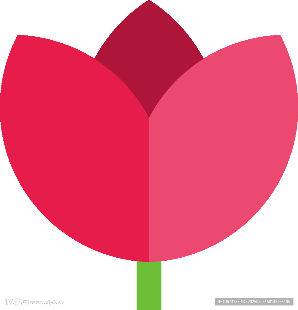 红色简约花朵图标