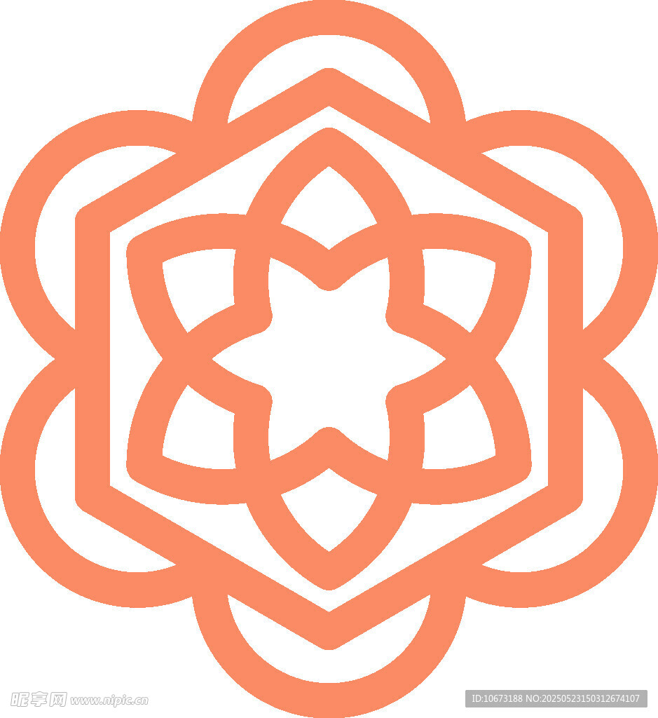 橙色几何花纹图案