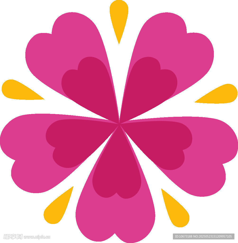 粉色四瓣花图案设计