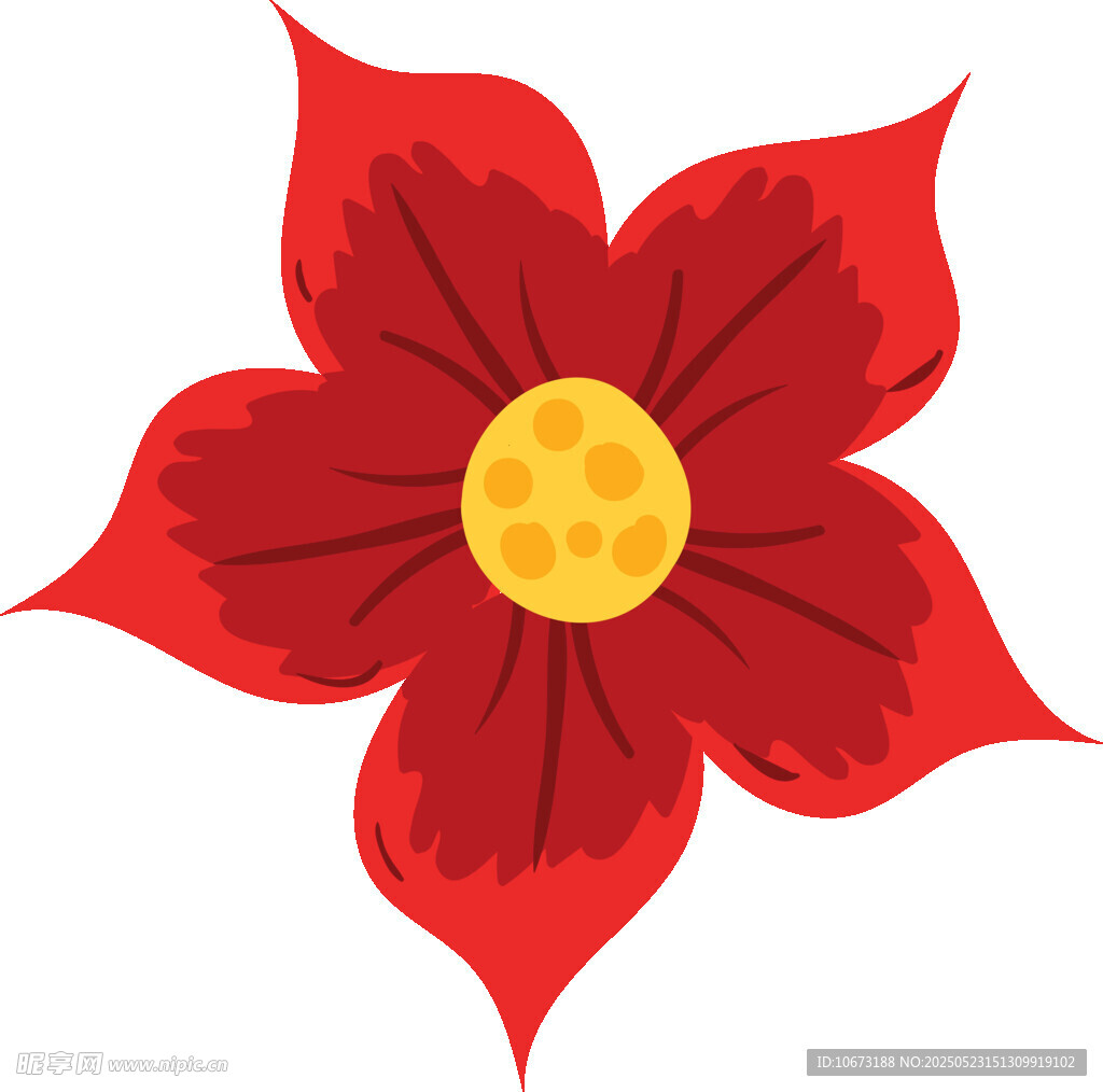红色花朵插画