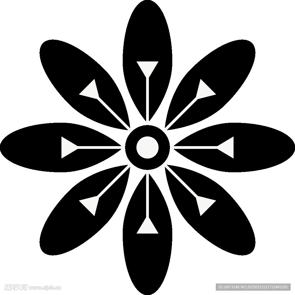简约黑白花朵图案设计