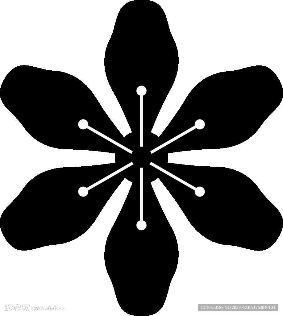 黑色花朵图案