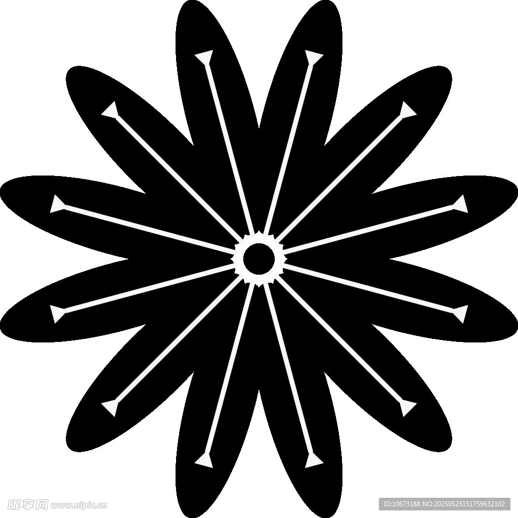 简约黑色花朵图案
