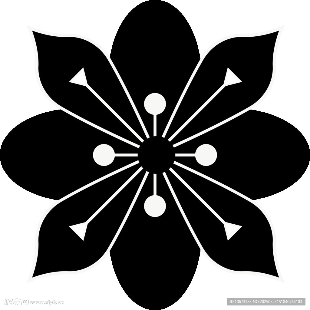 黑色花朵图案
