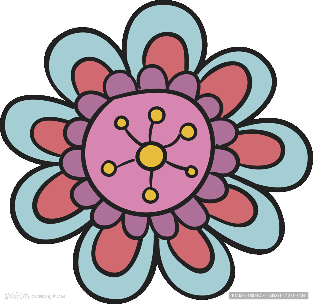 彩色手绘花朵图案