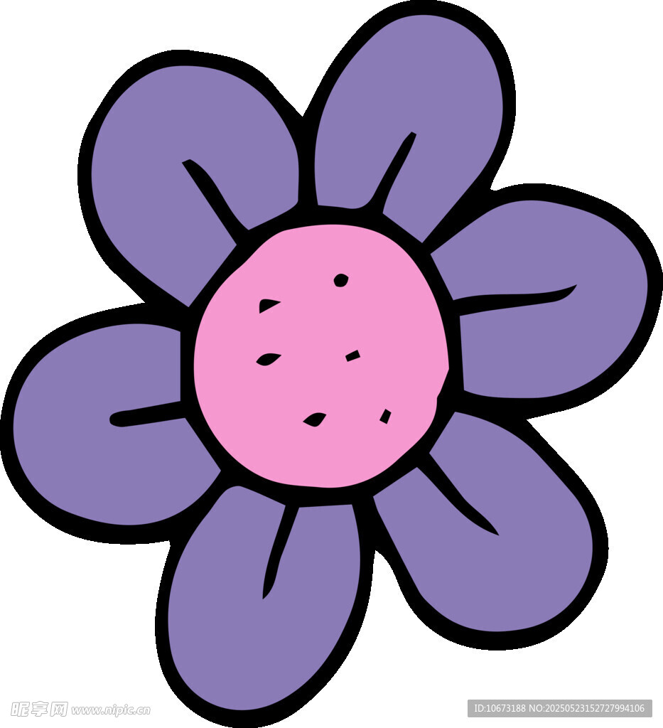 紫色卡通花朵图案