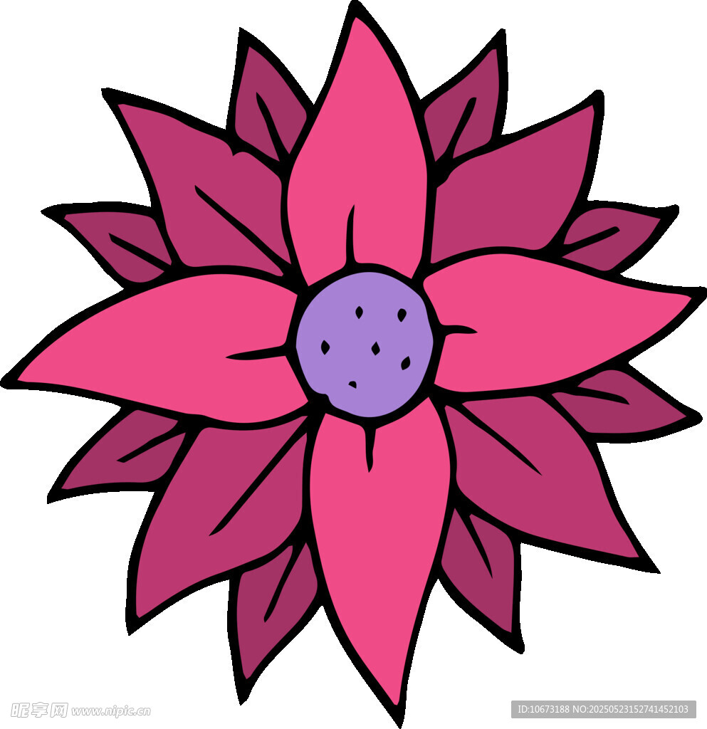 粉色卡通花朵插画