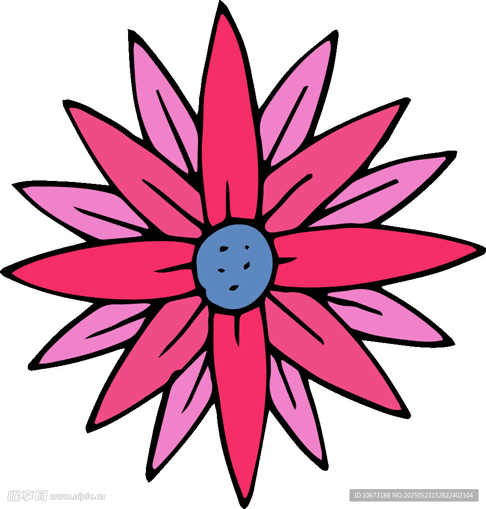 粉色花朵插画图案设计