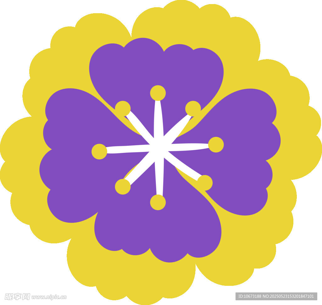 紫色黄色花朵图案