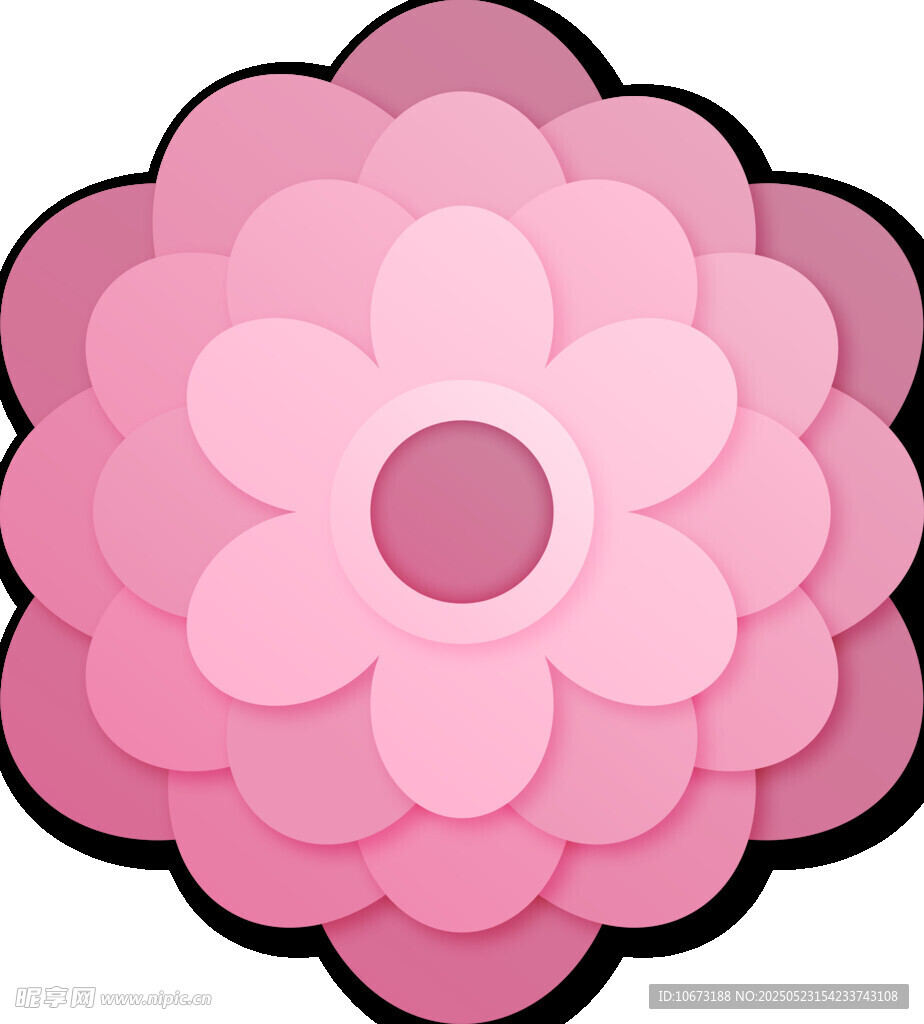 粉色立体花朵图案设计