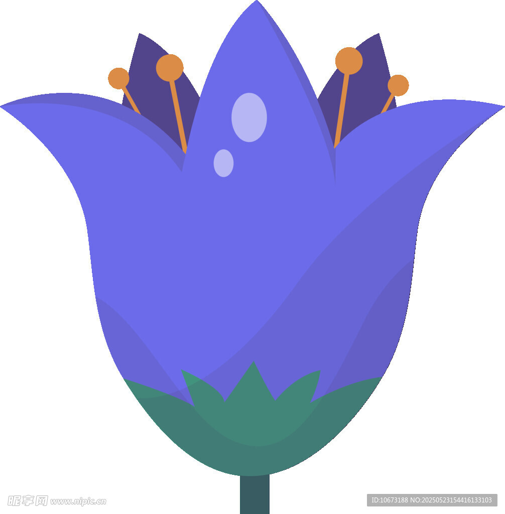 蓝色花朵插画