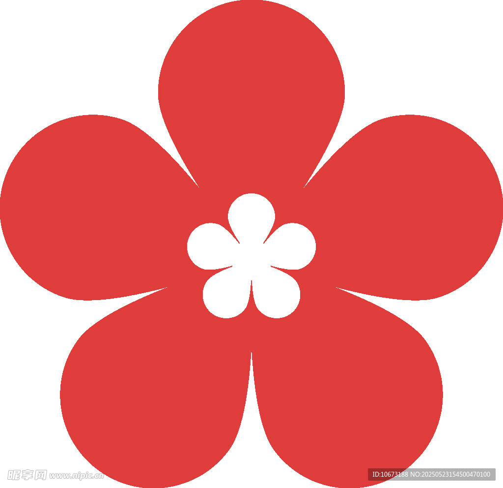 红色五瓣花朵图标