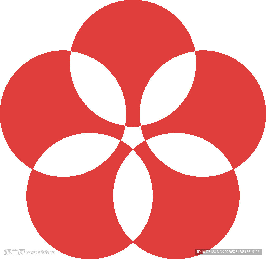红色四瓣花形标志