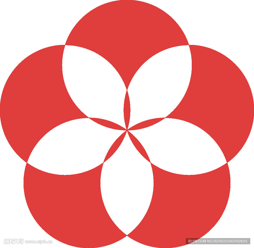 红色花瓣状几何图案标志