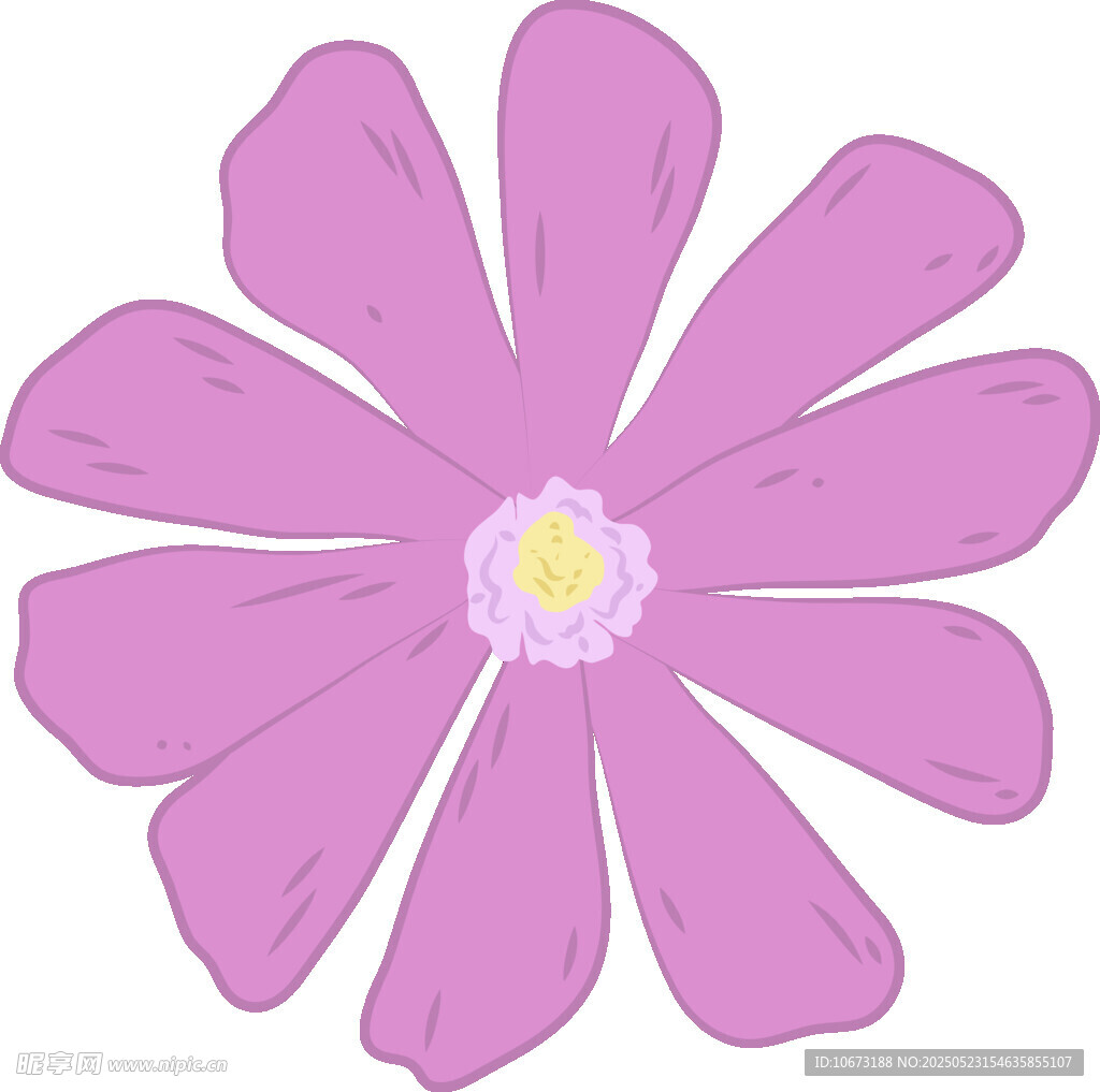 紫色手绘花朵插画