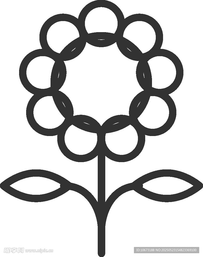 简约线条花朵图案设计
