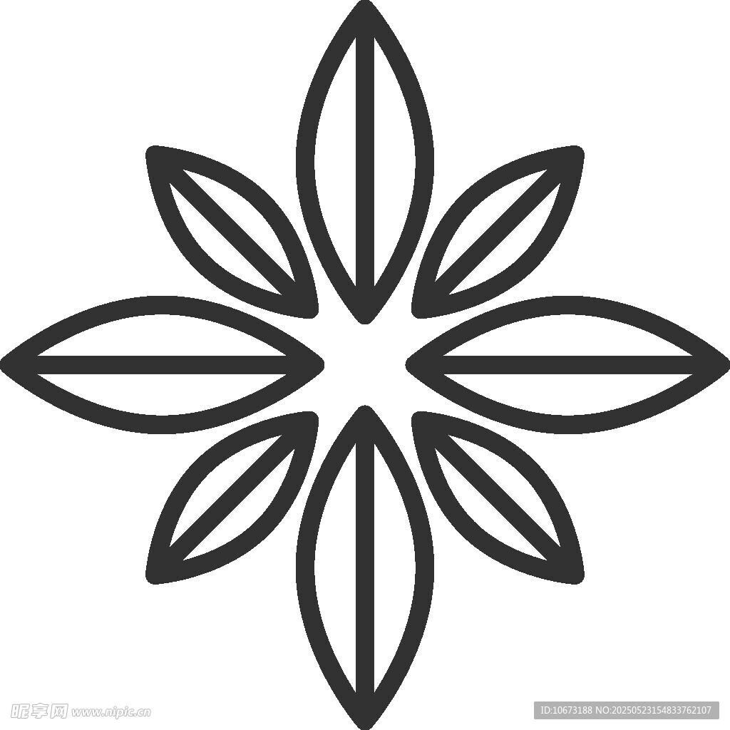 简约线条花朵图案设计
