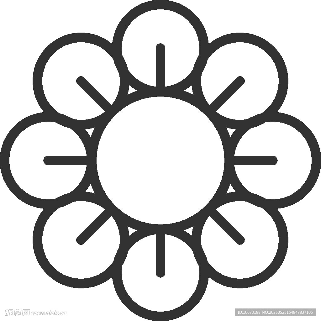 简约花朵轮廓图标