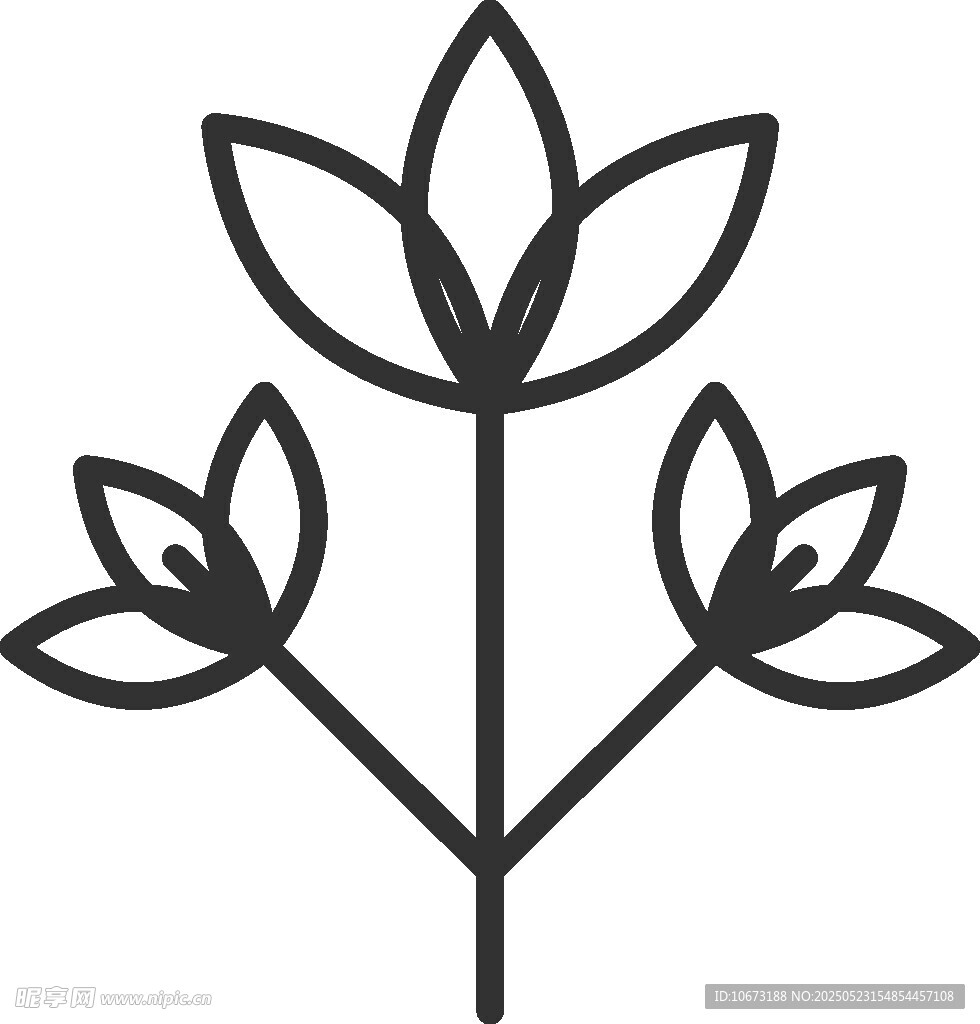 简约线条莲花图案设计
