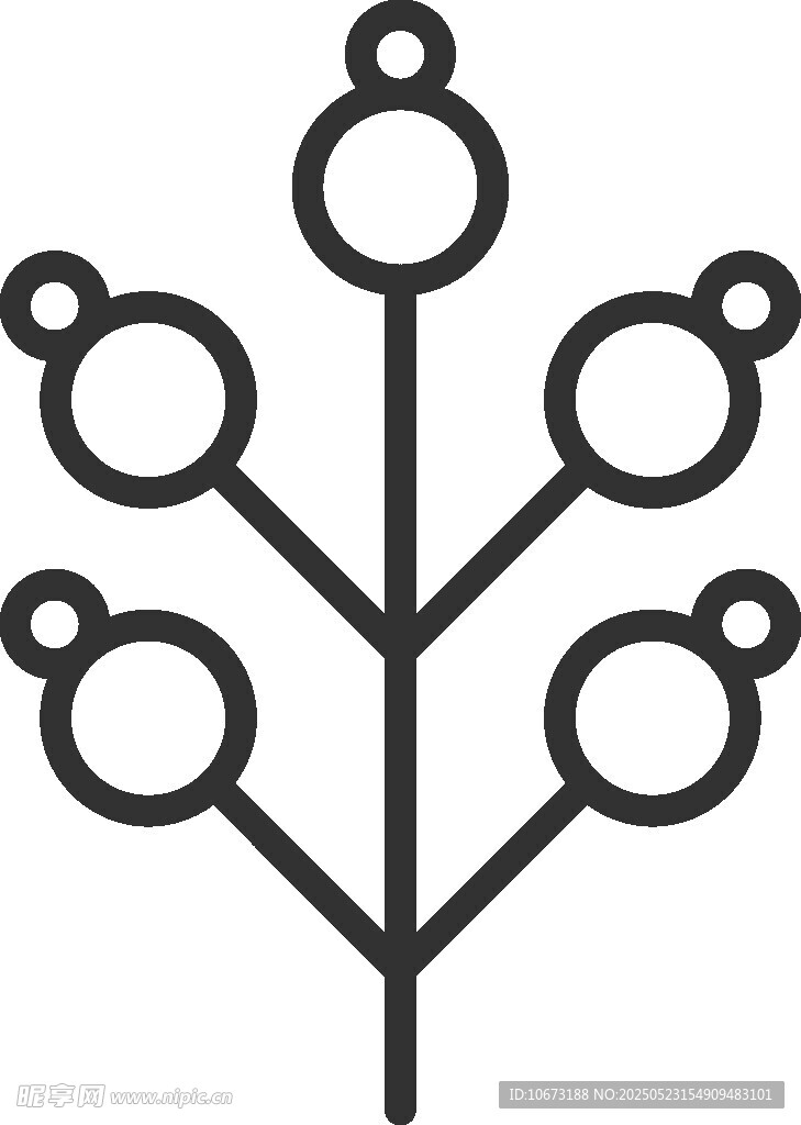 简约线条植物图标