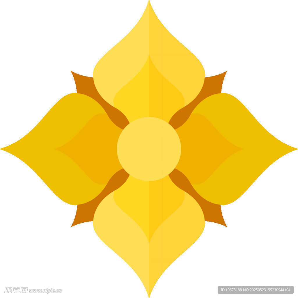 黄色花朵状几何图标