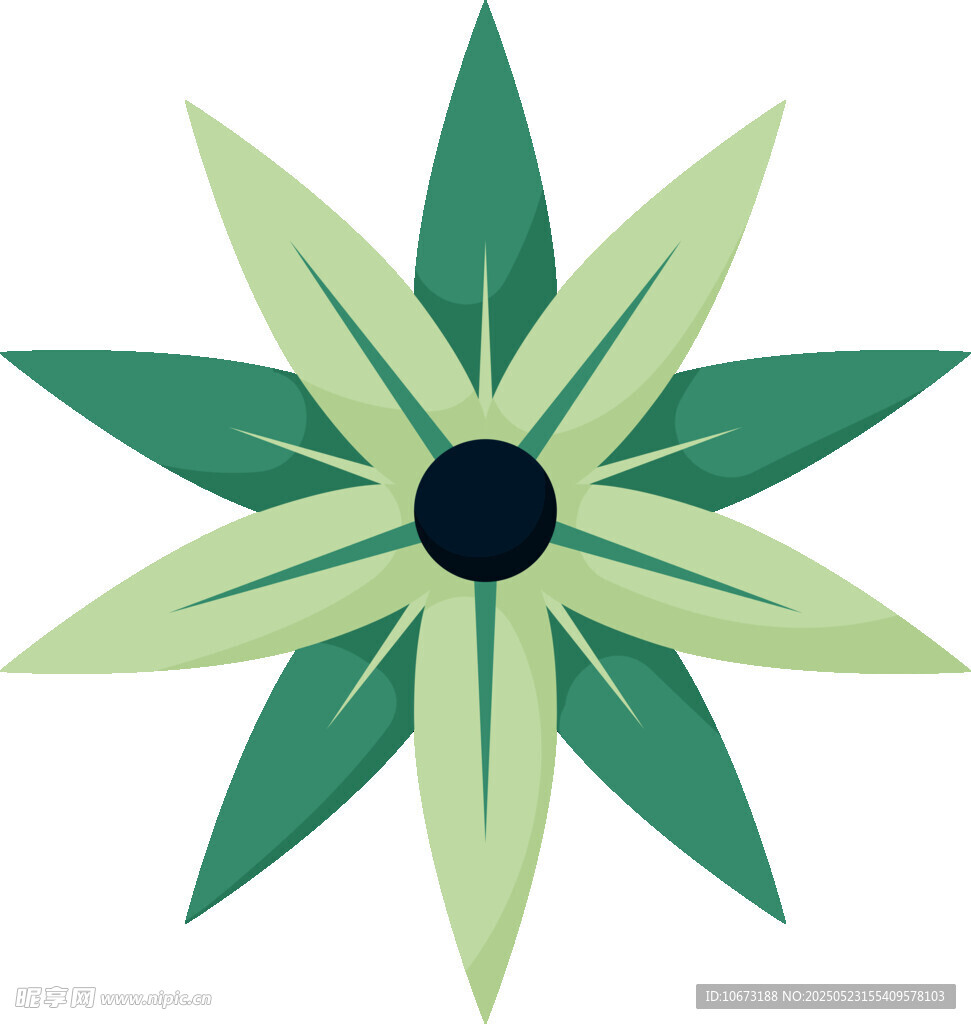 绿色八瓣花朵图案设计