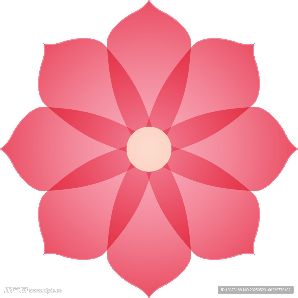 粉色八瓣花朵图案
