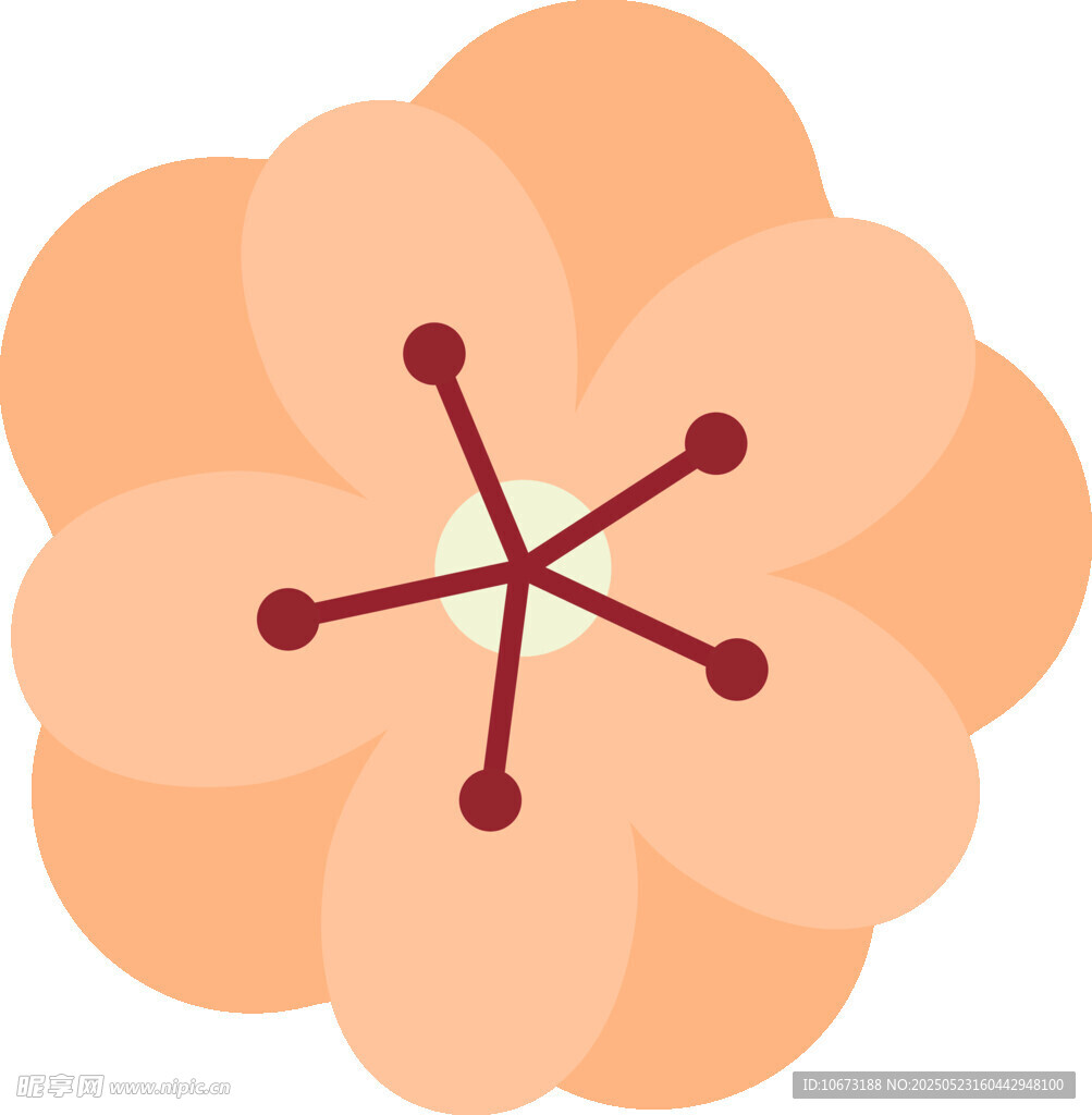 简约橙色花朵图案设计