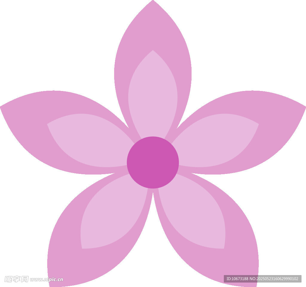 粉色五瓣花朵图案