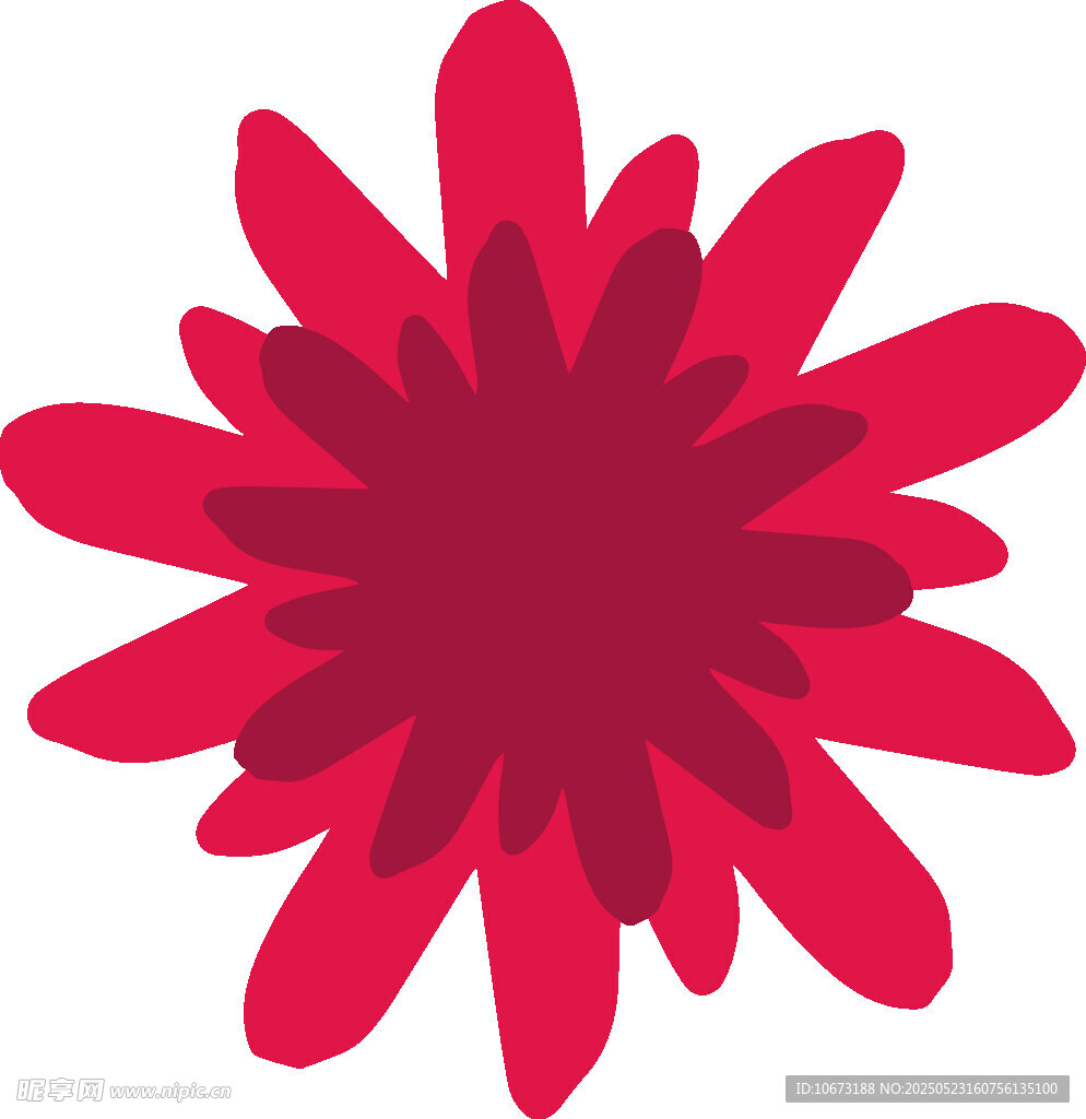 红色花朵图案设计元素