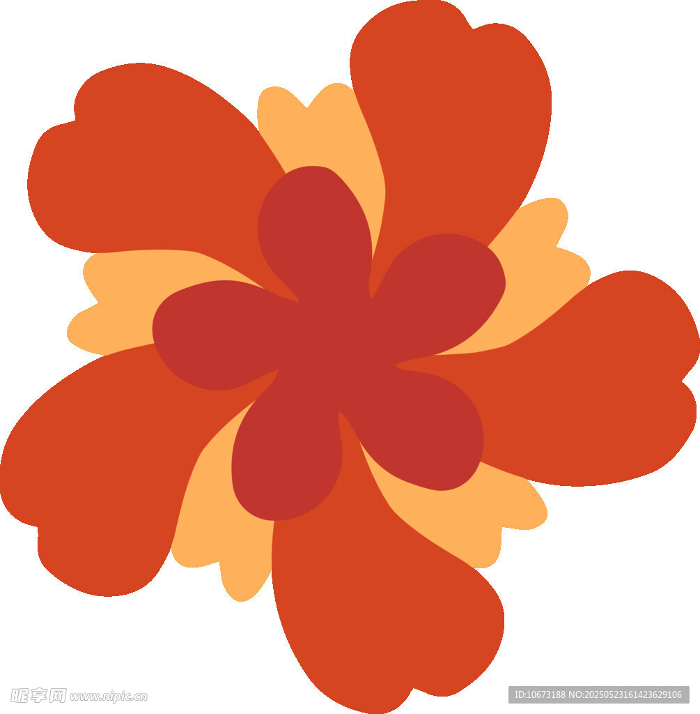 橙黄花朵图案